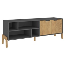 [1603GRAFITOWOOD] Rack TV - Grafito/Wood